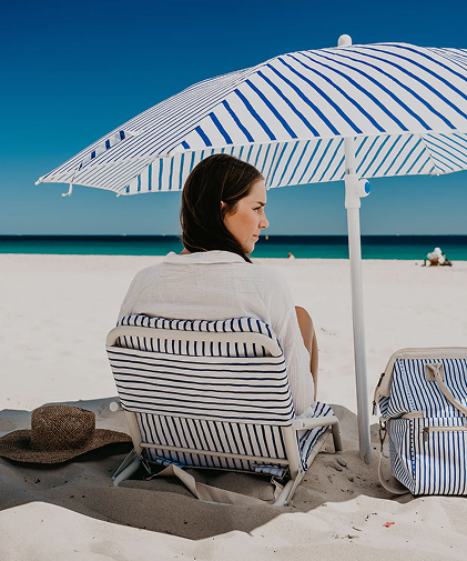 Good Vibes™ 1.6m Beach Umbrella with Carry Bag, Shoulder Strap - Mediterranean