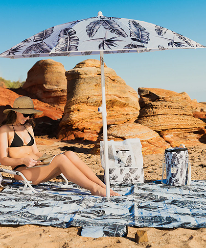 Good Vibes™ 1.6m Beach Umbrella with Carry Bag, Shoulder Strap - Sorrento